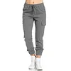Ladies Workwear Casual Elastic Waist Lace Up Pants