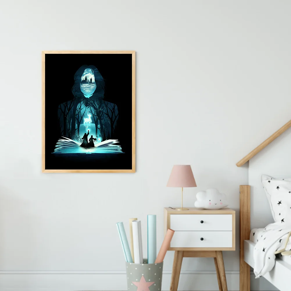 Diamond Painting - Full Round Drill - Harry Potter Silhouette(30*40cm)