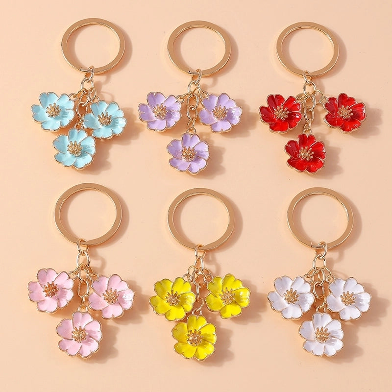 Cute Sweet Flower Alloy Keychain