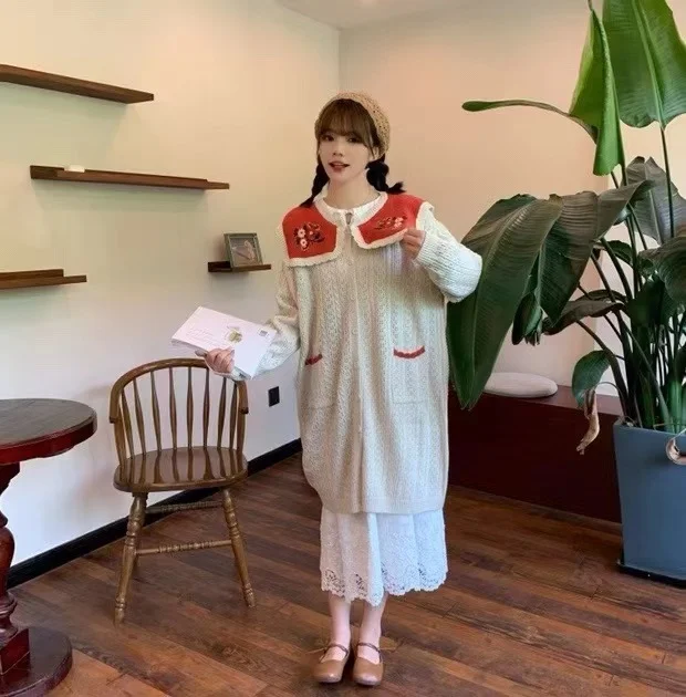 Chicfifth Sweater Women Winter Long Sleeve High Quality Autumn Vintage Top Knitted Cardigan