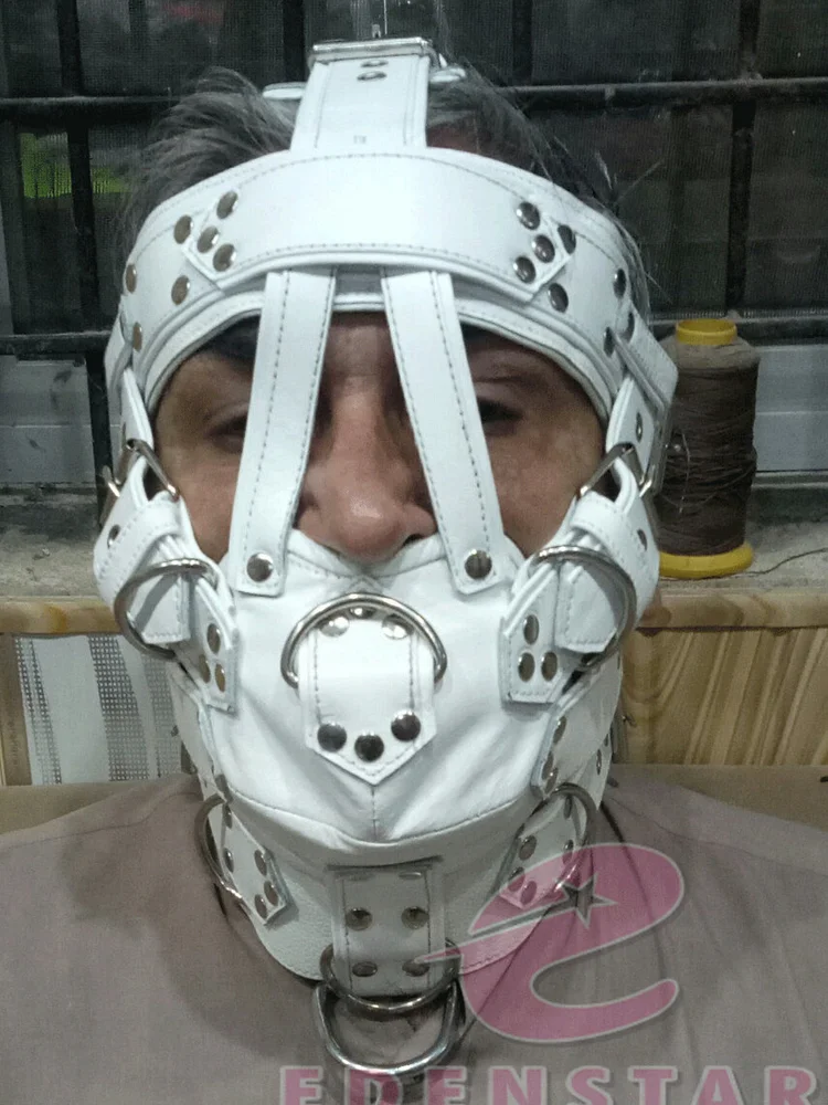 pornhint Pornhint Genuine Leather Muzzle Mask: Adjustable BDSM Head Harness pussy clamp