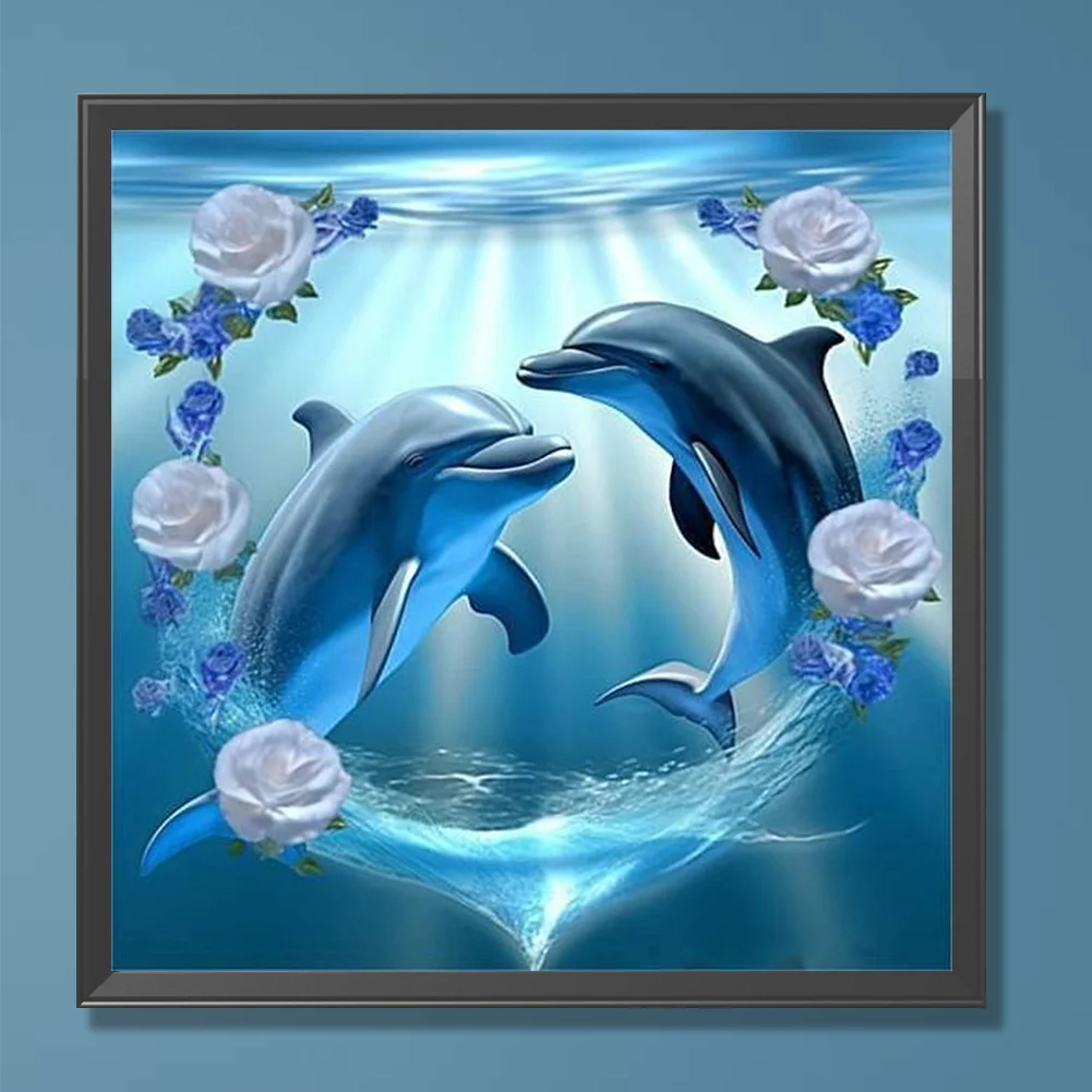 Diamond Painting - Full Round Drill - Dolphin(Canvas|30*30cm)