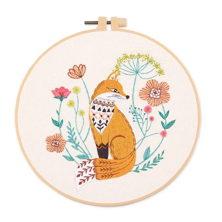 Fox Owl Deer Butterfly Animal Embroidery Starter Kit
