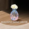 Diamond Painting Wood Blue Pink Flower Vase Ornaments for Home Office Decor