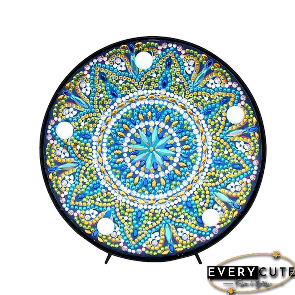 Multi-styles Christmas Halloween Mandala Animal DIY LED Full Drill Special Shaped Diamond Painting Modeling Lamp Table Decor Gift