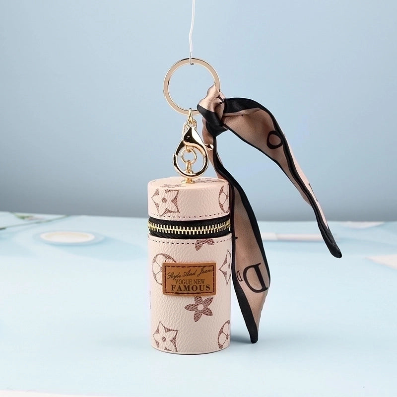 Modern Style Geometric Pu Leather Metal Women’s Bag Pendant Keychain 1 Piece