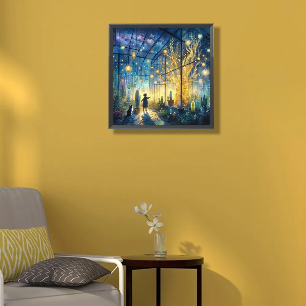 Partial AB Diamond Painting - Full Round Drill - Flower Room(Canvas|45*45cm)