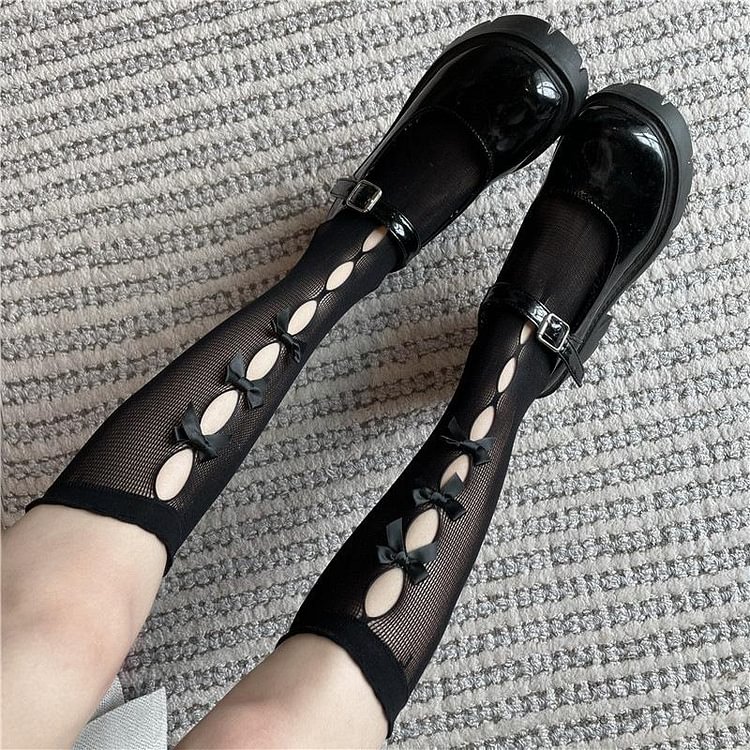 Lolita Kawaii Sexy Black Socks For Summer weebmemes