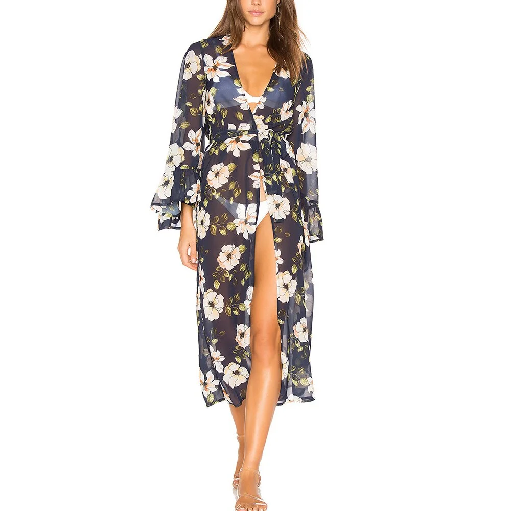 2021 New One Piece Beachwear summer Cover Up Women Solid Beach dress ladies dress Sexy Suit Beach tunic