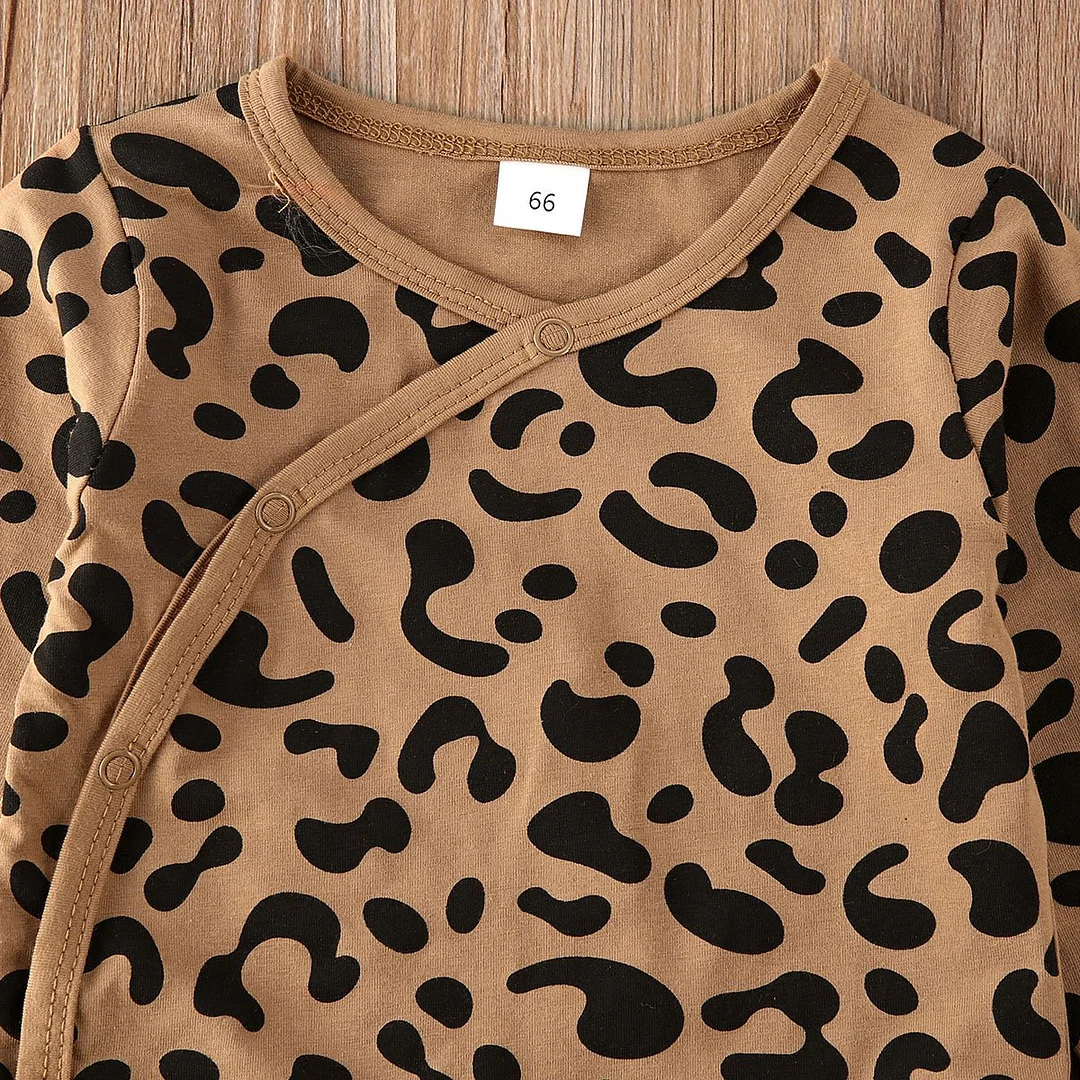 2019 Baby Summer Clothing Leopard Infant Baby Girl Boy Long Sleeve Clothes Button Tops Leggings Pants 2Pcs Outfit 0-18M