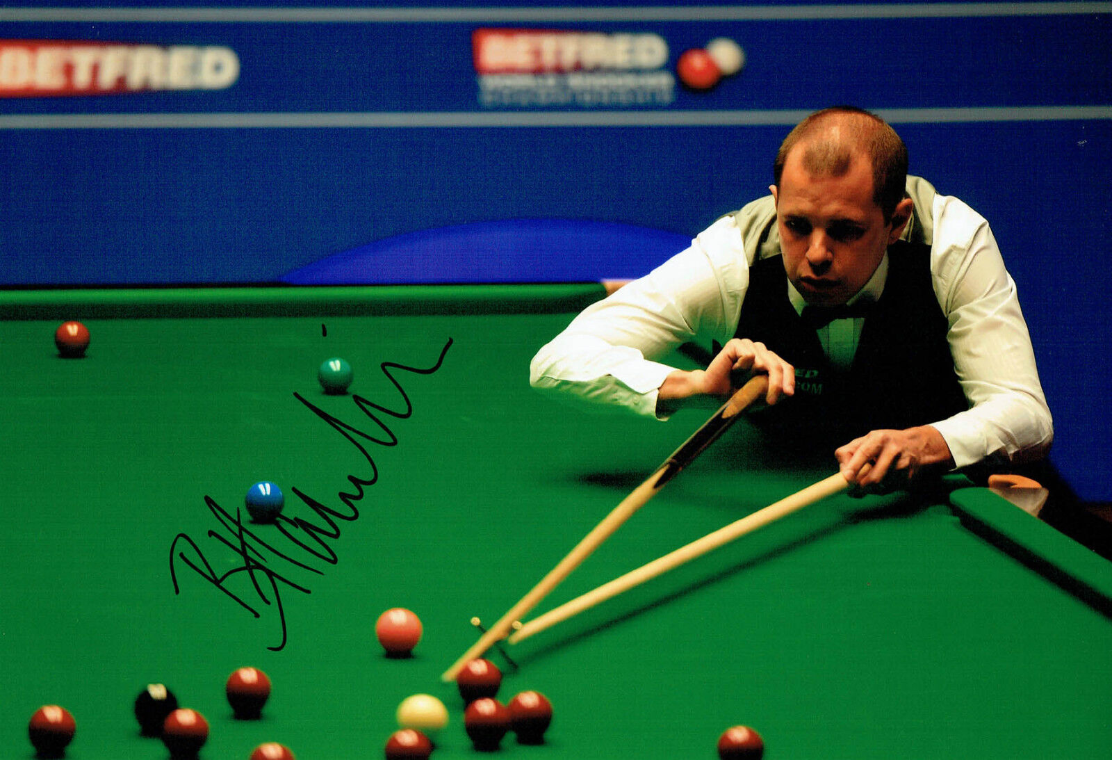 Barry HAWKINS 2017 Signed Autograph Photo Poster painting C SNOOKER Sheffield Crucible AFTAL COA