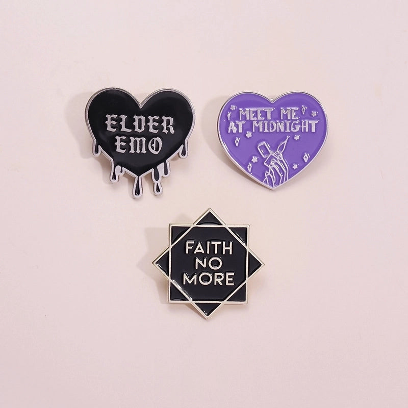 Cartoon Style Cowboy Style Artistic Pin Geometric Letter Heart Shape Alloy Stamping Stoving Varnish Plating Unisex Badge Brooches Collar Pin