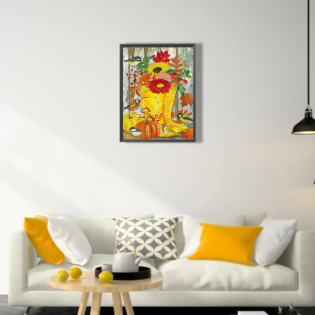Diamond Painting - Partial Special Shaped Drill - Pumpkin Flora(Canvas|30*40cm)