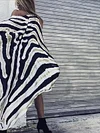 Classic Zebra Cropped One-Shoulder Cover-Ups Tops
