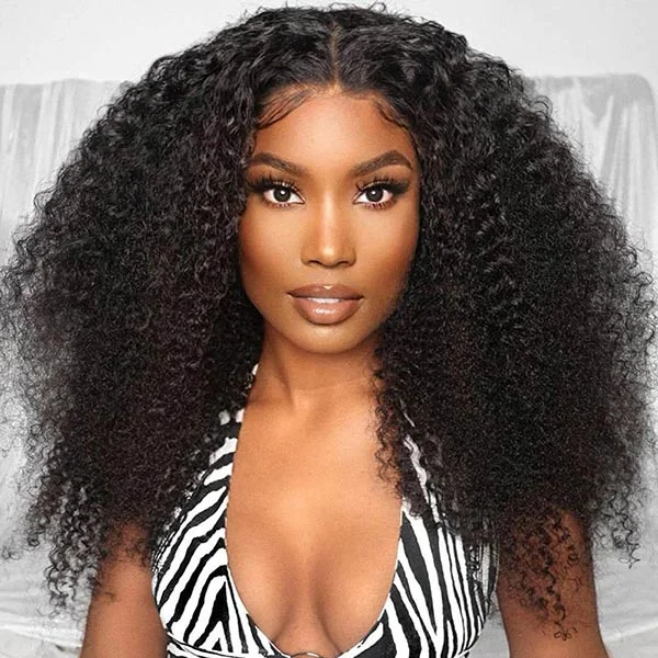 Junoda Real HD Lace Wig Kinky Curly Human Hair Wigs Natural Hairline