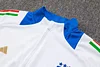 Joyfball 2024/2025 Italy Long Zipped Jacket White Soccer Jersey 1:1 Thai Quality 