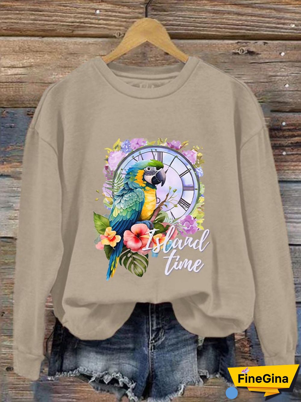 Women's Retro Parrothead Graphic Sweatshirt