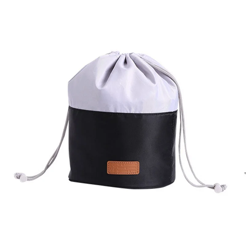 PURDORED 1 Pc New Drawstring Cosmetic Bag Waterproof Barrel Cylindrical Makeup Bag Travel Toiletry Bag Beauty Case Neceser