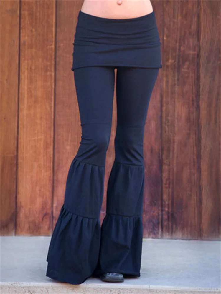 Hippy Tiered Skirted Bell Bottom Pants