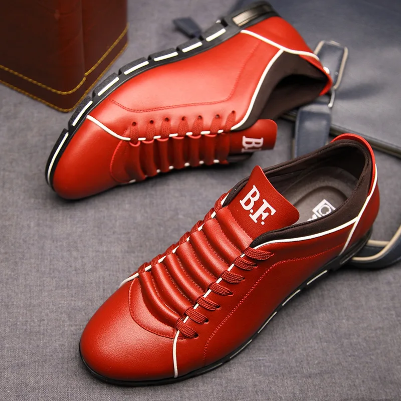 Dragonpinasmu Casual Sneakers Fashion Solid Leather Shoes Formal Business Sport Flat Round Toe Light Breathable 2025 Spring Autumn New Men