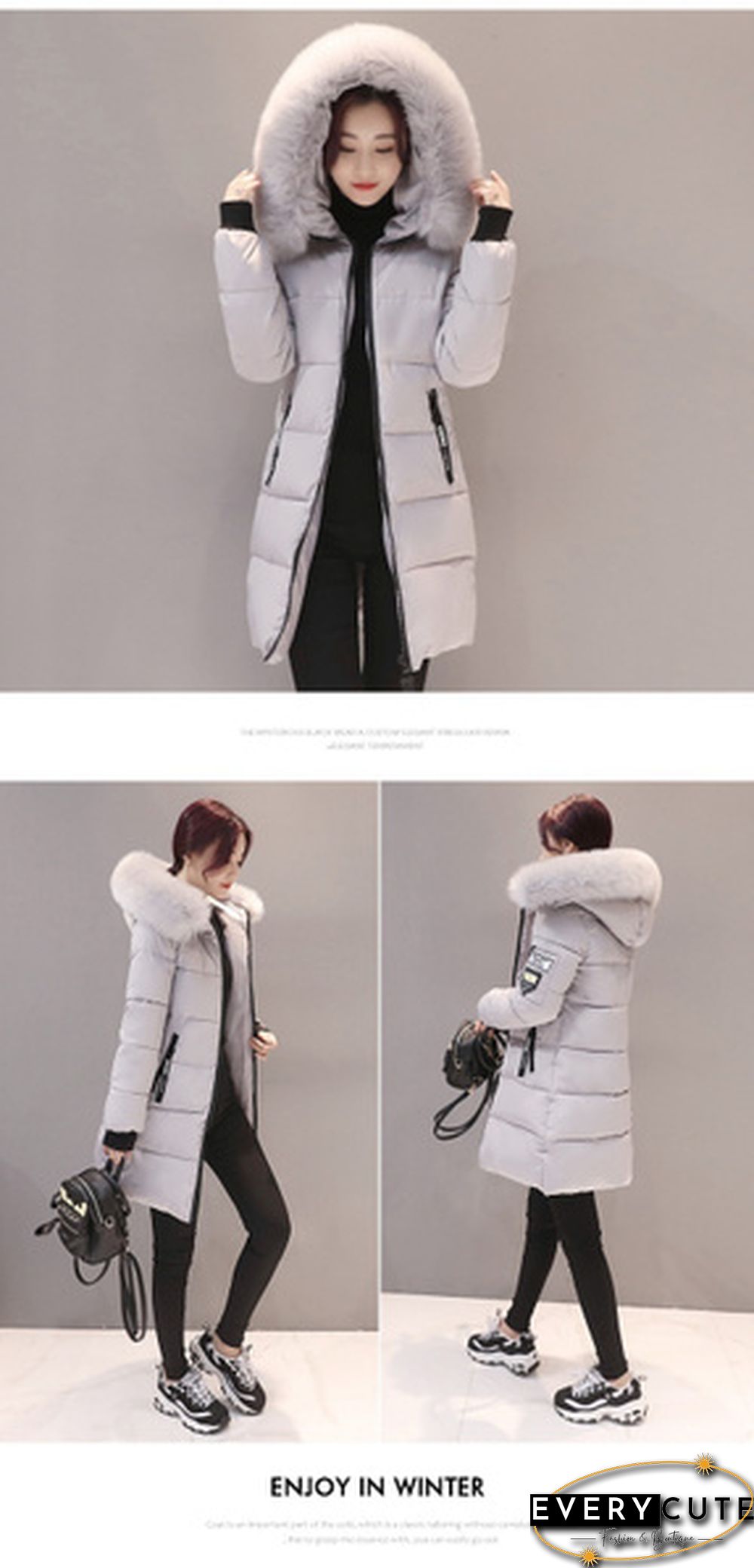 Winter Warm Long Coats Women Fashion Winter Long Fur Hooded Cotton Cotton-padded Jacket Warm Puffer Coats Jackets Warm Parkas