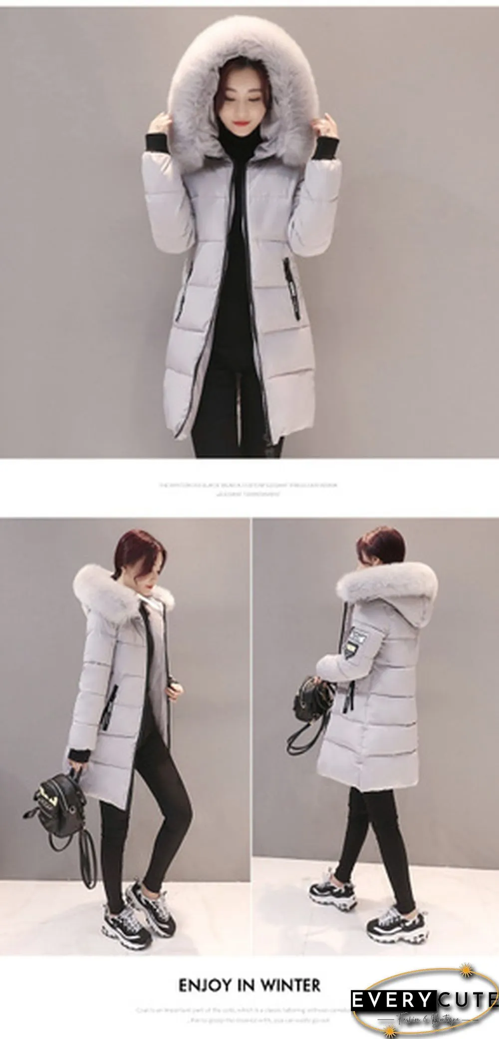 Winter Warm Long Coats Women Fashion Winter Long Fur Hooded Cotton Cotton-padded Jacket Warm Puffer Coats Jackets Warm Parkas