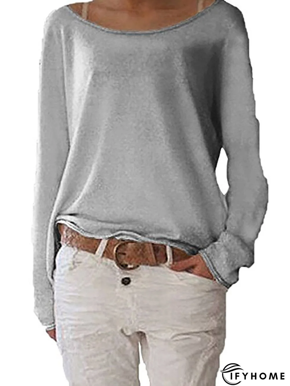 Long Sleeve Crew Neck Cotton T-shirt | IFYHOME