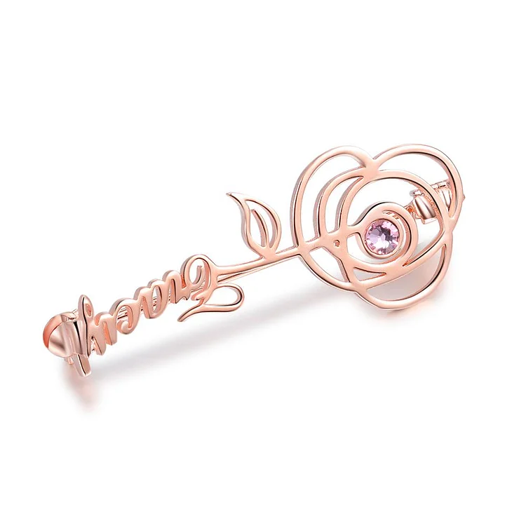 Rose flower-shaped Name Customization Brooch Personalized
