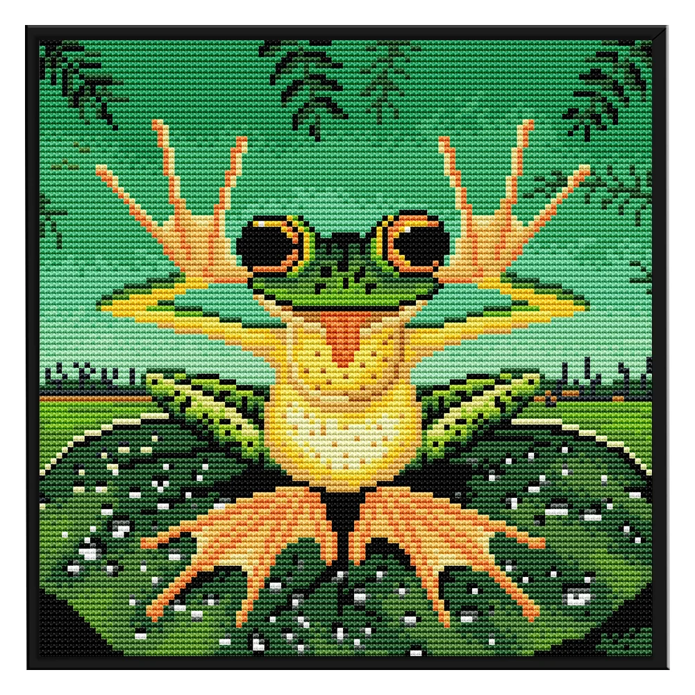 11CT Full Stamped Cross Stitch - Scenery House Countryside(Canvas|40*50CM) - Eco-Friendly Cotton Thread