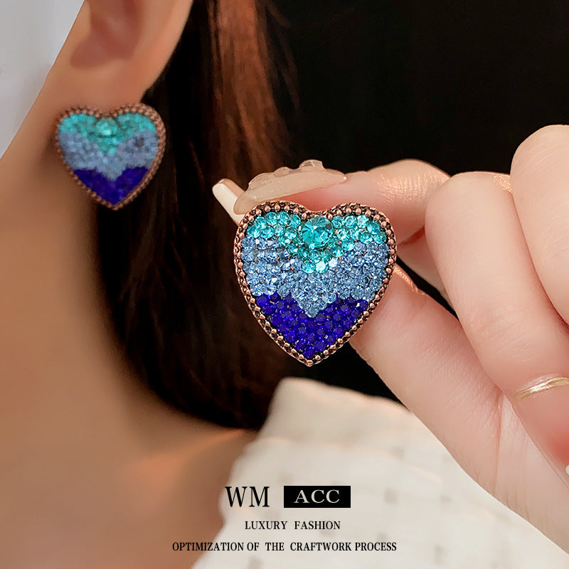 Luxurious Heart Geometric Alloy Electroplating Earrings