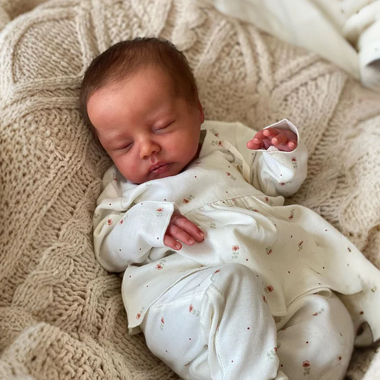 [Heartbeat💖 & Sound🔊] 17'' Real Lifelike Sleeping Girl Reborn Cloth Body Baby Doll Onder