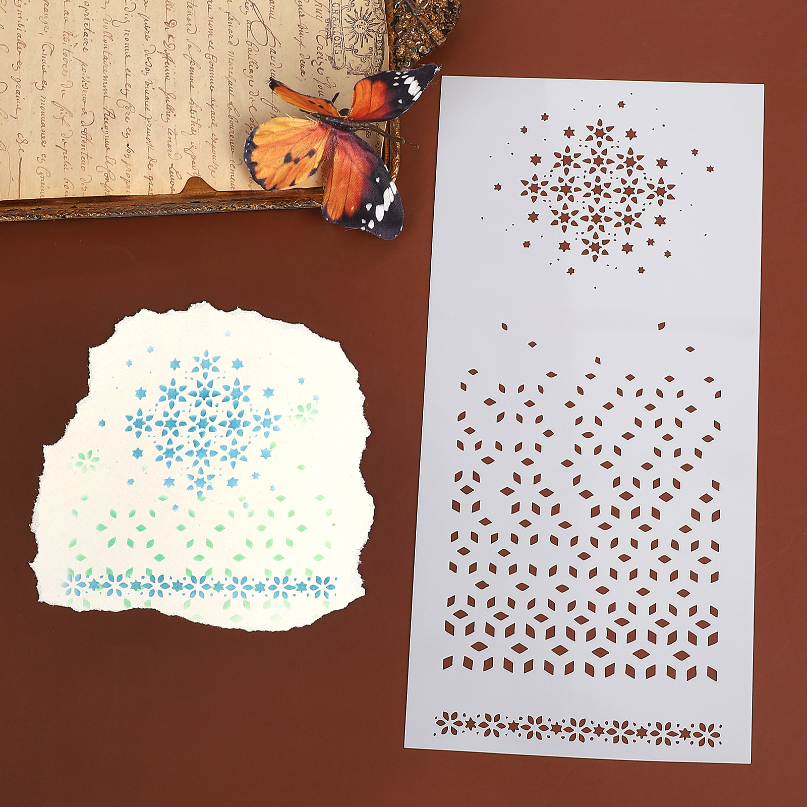 할로우 패턴 스텐실 - 빈티지 할로우 눈송이