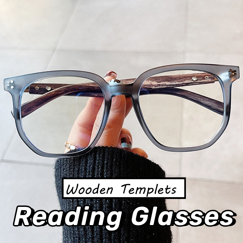 Ultra Black Horn Rimmed Reading Glasses - Unisex Retro Round Readers - UV Diopter