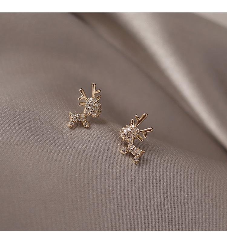 Full diamond elk Christmas Earrings