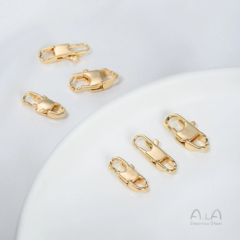 1 Piece 6*11mm Titanium Steel Solid Color Polished Jewelry Buckle Jewelry Accessories