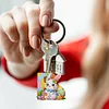 (US Only)PET Double Sided Special Shaped Easter Alphabet DIY Diamond Painting Keychain