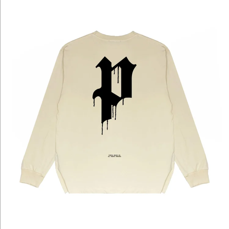 Purple Brand Long Sleeve T-Shirt Fashion Loose Long Sleeve Top