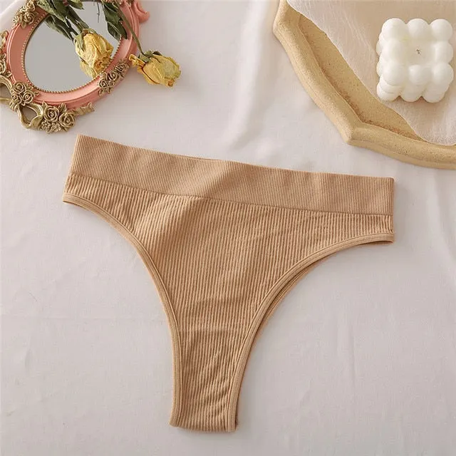 S-XL Seamless Women's Panties 9 Solid Color High Waisted Thongs Women Comfortable Women's Cotton Briefs Sexy Female Underpants