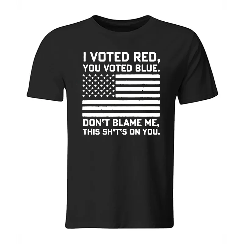 I Voted Red, You Voted Blue Print Men's T-shirt