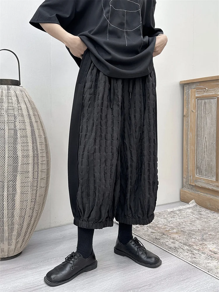 Dawfashion Techwear Streetwear-Tidal Current Darkwear Design Paneled Slacks Pants-Streetfashion-Darkwear-Techwear