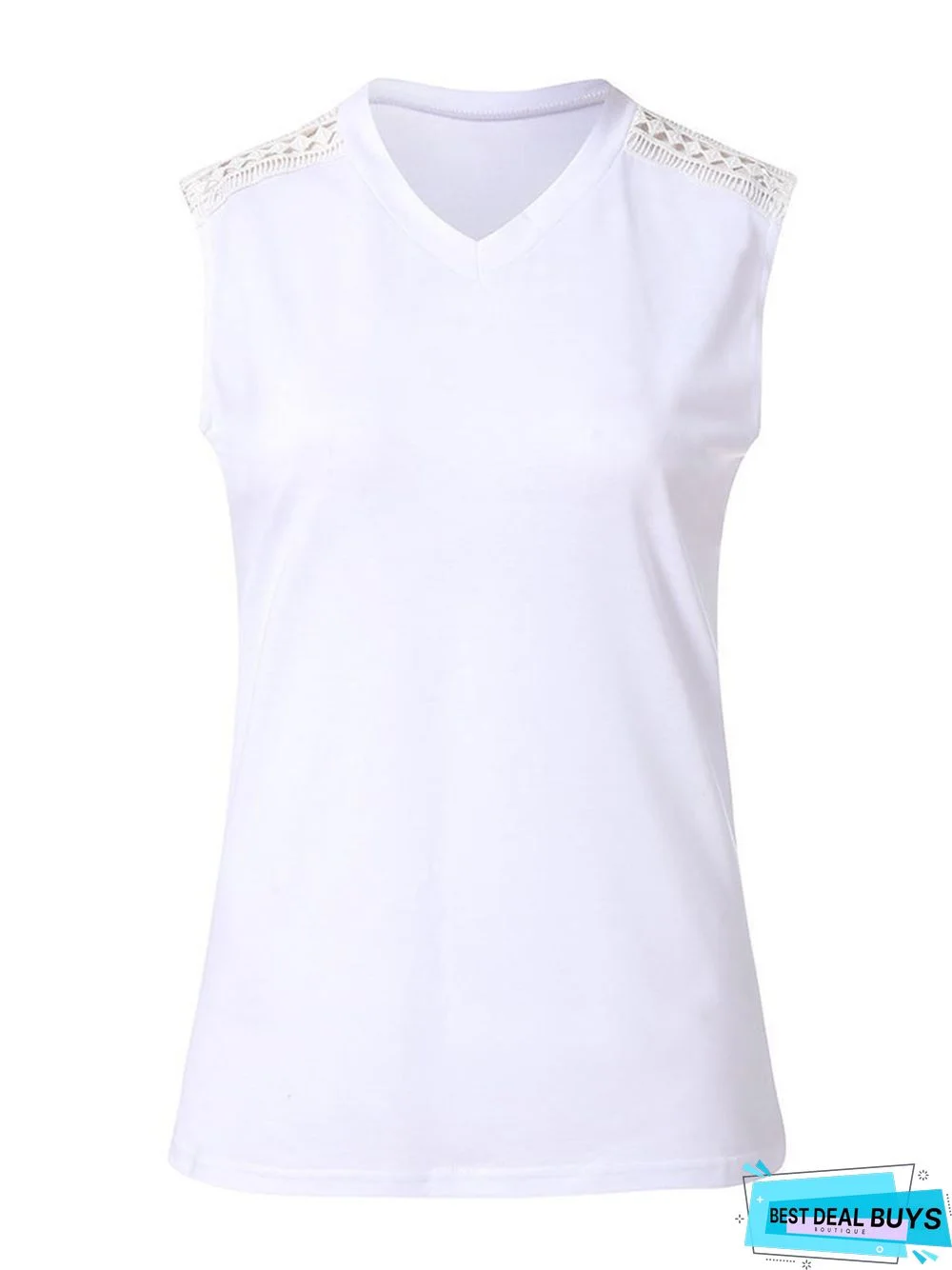 Cotton Casual Plain Sleeveless Shirts & Tops