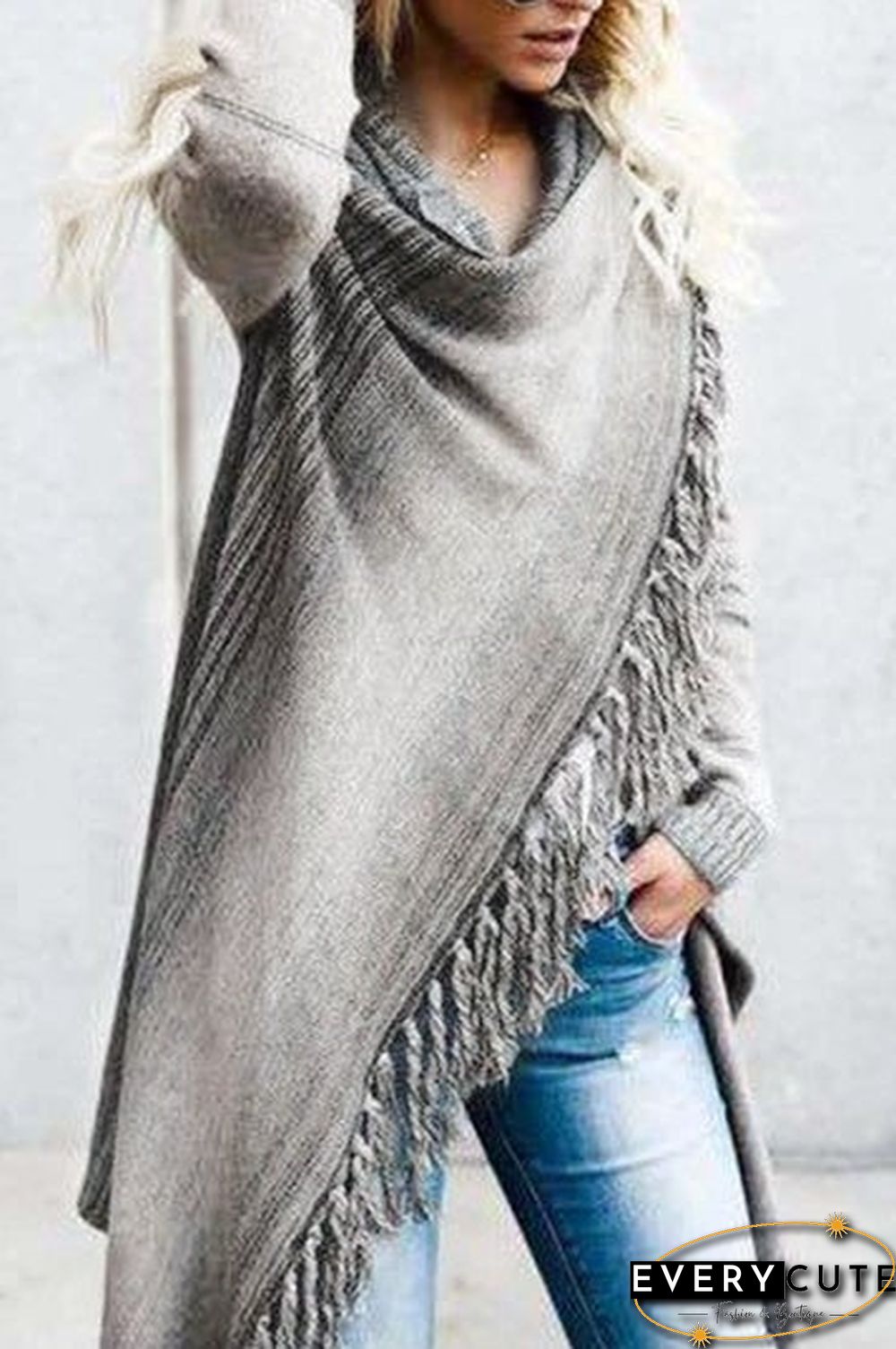 Striped Shawl Sweater 2 Styles