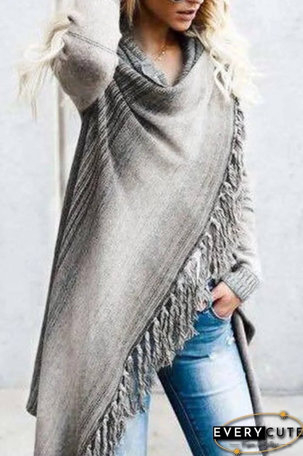 Striped Shawl Sweater 2 Styles