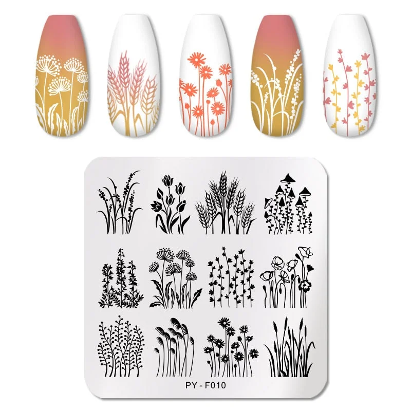 PICT YOU Square Lace Series Nail Stamping Plates Stencil Stainless Steel Tools Nail Art Stamp Design for DIY Image Plate-Nail Inspo