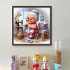 Happy Old Lady Doing Sewing-11CT Stamped Cross Stitch 45*45cm/17.72*17.72in