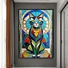 Cat Stained Glass-11CT Stamped Cross Stitch 40*60cm(Big Size)