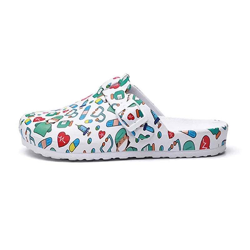 1Pair Hospital Surgical Medical Slipper Women Doctor EVA Non-slip Nurse Clogs Medical Shoes Nursing Clogs SPA Beauty Salon Shoes