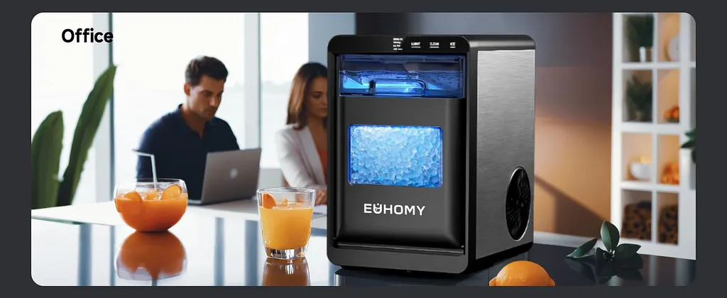 【Super Brand Day】EUHOMY Nugget Ice Maker Countertop, 35Lbs/24H&44Lbs/24H Pebble Ice Maker Machine, Self-Cleaning Pellet Ice Machine with Ice Scoop&basket, Sonic Countertop Ice Machine for Home/Kitchen/Office(Black) 【Super Brand Day】EUHOMY Nugget Ice Maker Countertop, 35Lbs/24H&44Lbs/24H Pebble Ice Maker Machine, Self-Cleaning Pellet Ice Machine with Ice Scoop&basket, Sonic Countertop Ice Machine for Home/Kitchen/Office(Black)