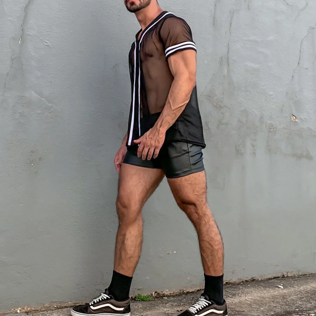 Men's Sexy Mesh Sheer Shirt-inspireuse