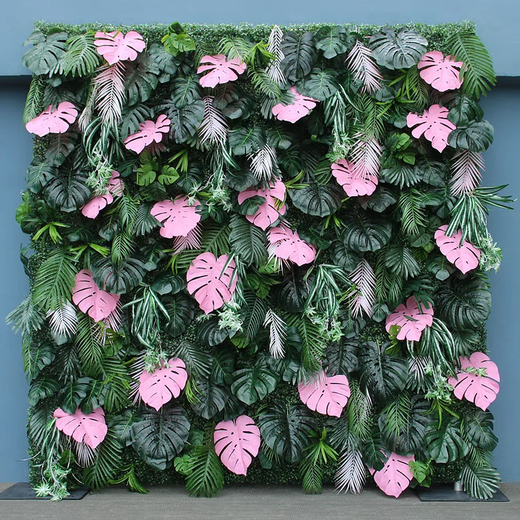 A604 A7437 Pink Green Plant Wall Outdoor Wedding Decor
